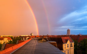 Over the roofs of Berlin, rainbow, side rainbow, Alexander's dark ribbon Over the roofs of Berlin, rainbow, side rainbow, Alexander's dark ribbon